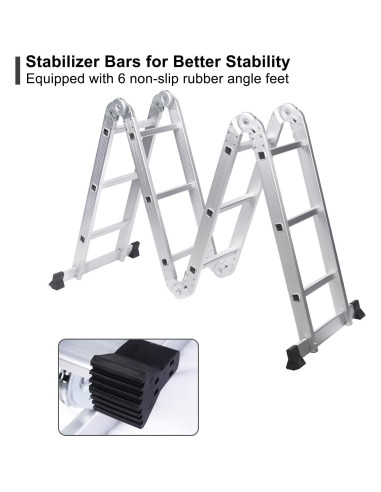 Escalera de Aluminio Comie 12.5 ft Multiusos 330 lb