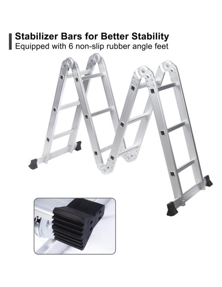 Escalera de Aluminio Comie 12.5 ft Multiusos 330 lb