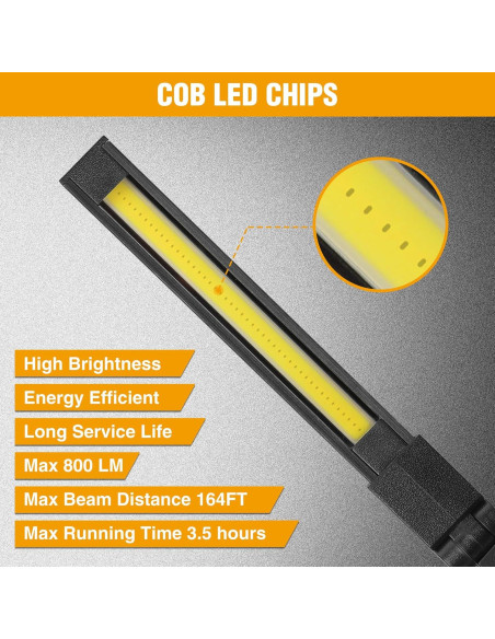 Linterna LED Plegable EverBrite 800 Lúmenes Magnética