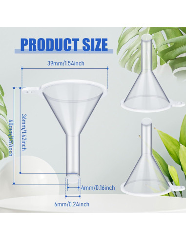 100 Mini Embudos de Plástico Hoolerry para Llenar Botellas