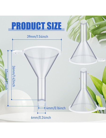 100 Mini Embudos de Plástico Hoolerry para Llenar Botellas
