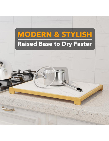 Soporte de Bambú SpaceAid con Alfombrilla de Secado Rápido