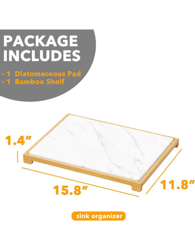 Soporte de Bambú SpaceAid con Alfombrilla de Secado Rápido