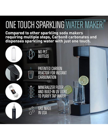 Máquina de Agua Espumosa Carbon8 Infinity Stream - Compacta y Elegante