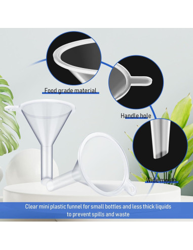 100 Mini Embudos de Plástico Hoolerry para Llenar Botellas