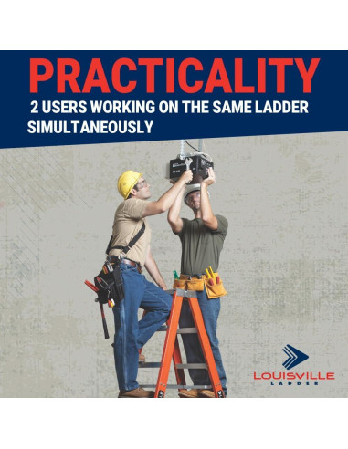 Escalera Doble Frente Louisville 4 Pies Fibra Vidrio 170 kg