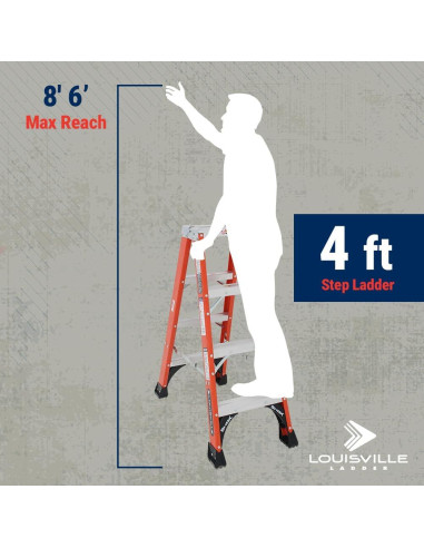 Escalera Doble Frente Louisville 4 Pies Fibra Vidrio 170 kg