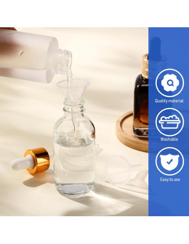 100 Mini Embudos de Plástico Hoolerry para Llenar Botellas