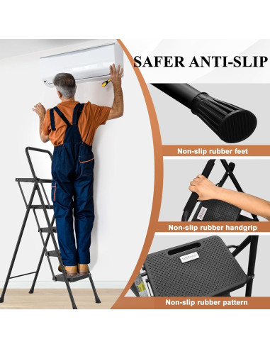 Escalera de paso HBTower 4 pasos plegable antideslizante