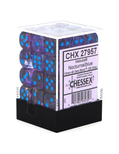 Dados Luminosos Chessex Nebula 12mm d6 Nocturno Azul - 36 Piezas