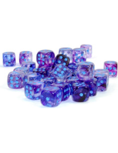 Dados Luminosos Chessex Nebula 12mm d6 Nocturno Azul - 36 Piezas 2