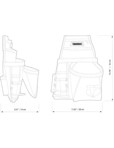 Bolsa de Carpintero ToughBuilt TB-201 con 10 Bolsillos