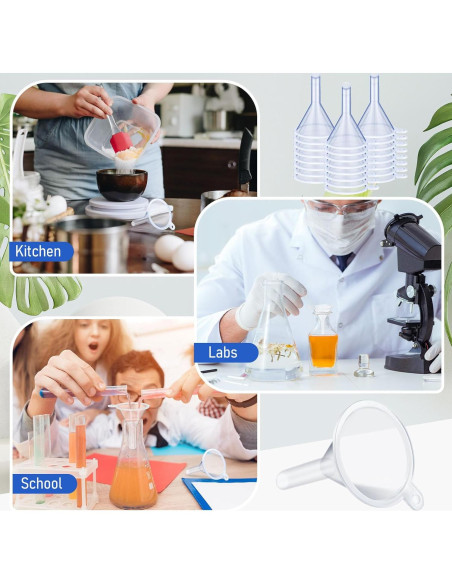 100 Mini Embudos de Plástico Hoolerry para Llenar Botellas