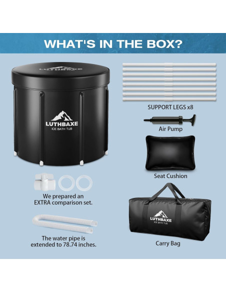 Bañera de Hielo LUTHBAXE Inflable 514L Portátil