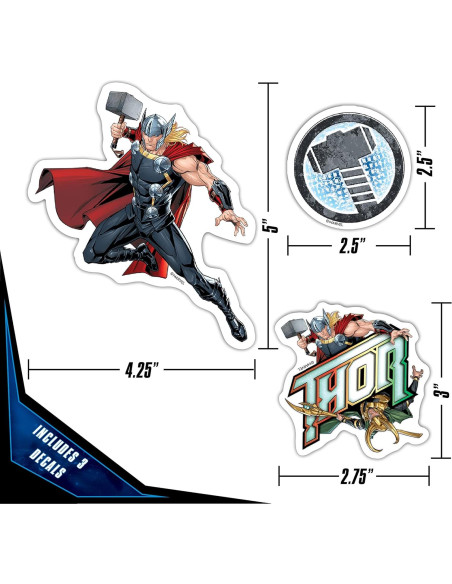 Set de 3 Calcomanías de Vinilo Thor - Stickers Marvel Resistentes