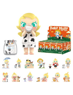 Figuras coleccionables Baby Molly y Baby Tabby POP MART - 12 unidades