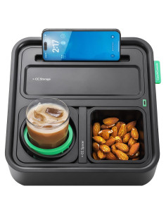 Bandeja CouchConsole - Caddy para Bebidas y Snacks Negro Verde