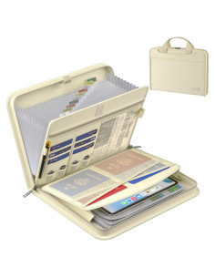 Carpeta Acordeón Ignífuga ENGPOW 13 Bolsillos A4 Beige