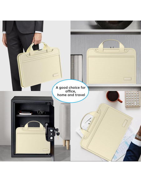 Carpeta Acordeón Ignífuga ENGPOW 13 Bolsillos A4 Beige