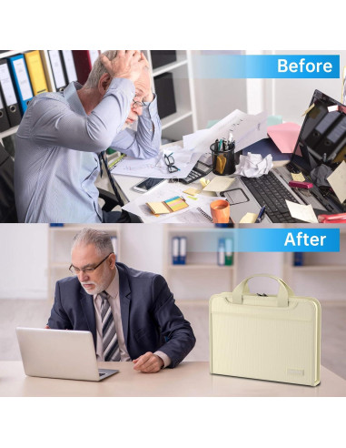 Carpeta Acordeón Ignífuga ENGPOW 13 Bolsillos A4 Beige