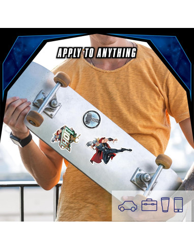 Set de 3 Calcomanías de Vinilo Thor - Stickers Marvel Resistentes