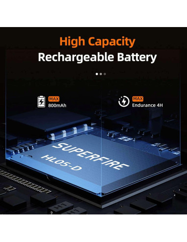 Linterna Frontal SuperFire HL06 1000 Lúmenes Recargable