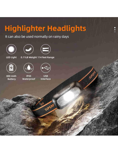 Linterna Frontal SuperFire HL06 1000 Lúmenes Recargable