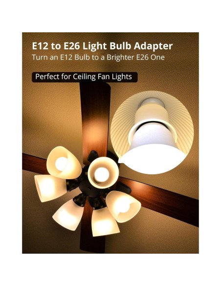 Adaptador E12 a E26 JACKYLED 10 Piezas 150W