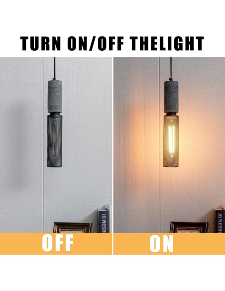 Luz colgante de concreto ADCTHOME 3 piezas industrial 185 cm