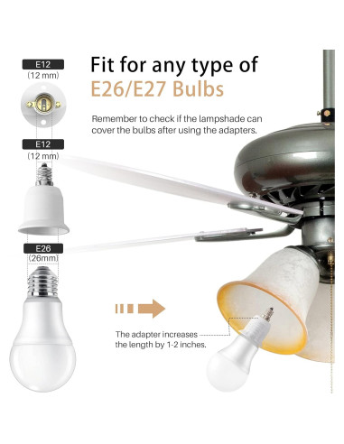 Adaptador E12 a E26 JACKYLED 10 Piezas 150W