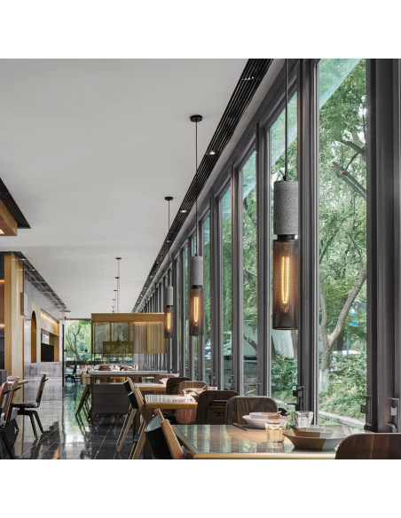 Luz colgante de concreto ADCTHOME 3 piezas industrial 185 cm