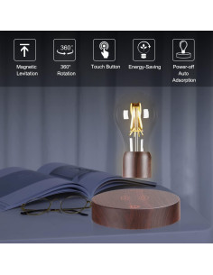 Lámpara de Escritorio LED Flotante VGAzer - Base de Madera Redonda 2