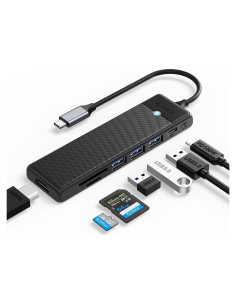 Hub USB C ORICO 7 en 1 con HDMI 4K y 3 USB 3.0