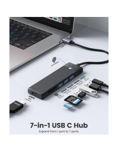 Hub USB C ORICO 7 en 1 con HDMI 4K y 3 USB 3.0 2