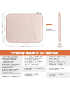 Funda MoKo para Tabletas 9-11" Rosa con Bolsillo 2