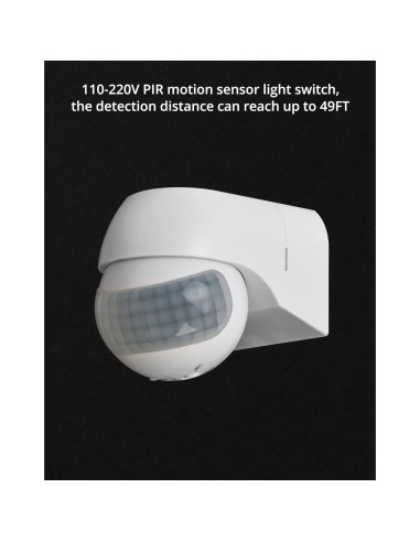 Interruptor de Luz QWORK con Sensor PIR 110-220V 2 Pzas
