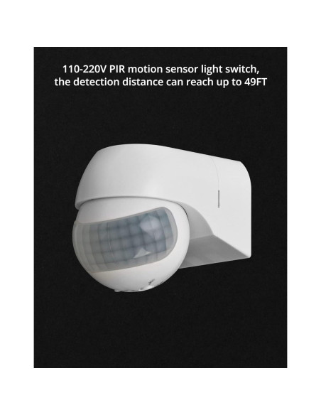 Interruptor de Luz QWORK con Sensor PIR 110-220V 2 Pzas