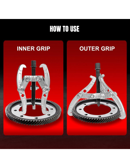 Juego de Extractores BIG RED 3 Piezas Garras Reversibles