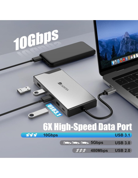 Adaptador Displaylink BFADEHA DV3 Triple Monitor HDMI USB C