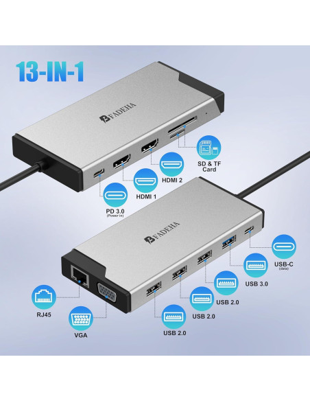 Adaptador Displaylink BFADEHA DV3 Triple Monitor HDMI USB C