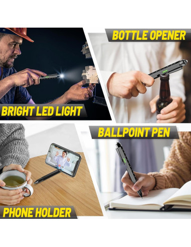 Bolígrafo Multi Herramienta 9 en 1 Tirmrin Negro-Largo