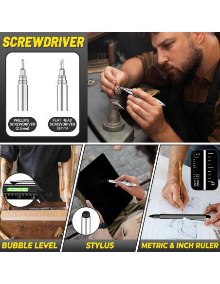 Bolígrafo Multi Herramienta 9 en 1 Tirmrin Negro-Largo