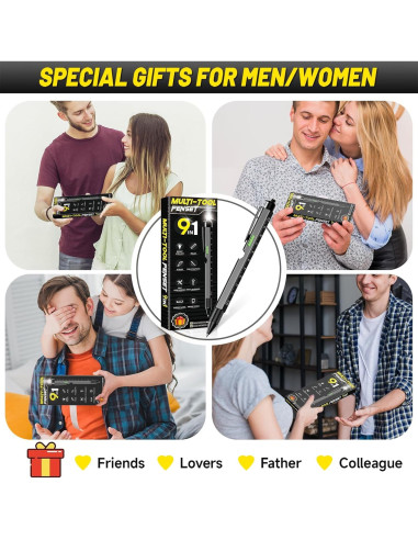 Bolígrafo Multi Herramienta 9 en 1 Tirmrin Negro-Largo