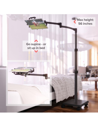 Soporte Rodante para Tabletas LEVO G2 Deluxe - Color Gunmetal