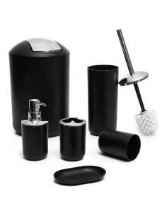Juego de Accesorios de Baño Moss & Stone 6 Piezas Negro