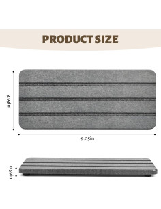 Bandeja de Baño Temoyj de Diatomita Gris 23x10 cm 2