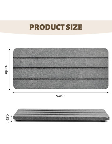 Bandeja de Baño Temoyj de Diatomita Gris 23x10 cm