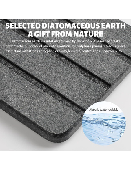 Bandeja de Baño Temoyj de Diatomita Gris 23x10 cm