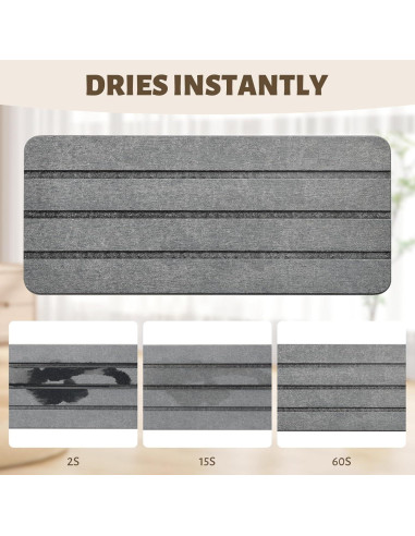 Bandeja de Baño Temoyj de Diatomita Gris 23x10 cm