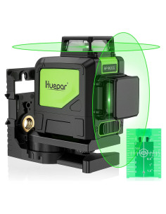 Nivel láser cruzado Huepar 902CG 2x360 verde autocompensado